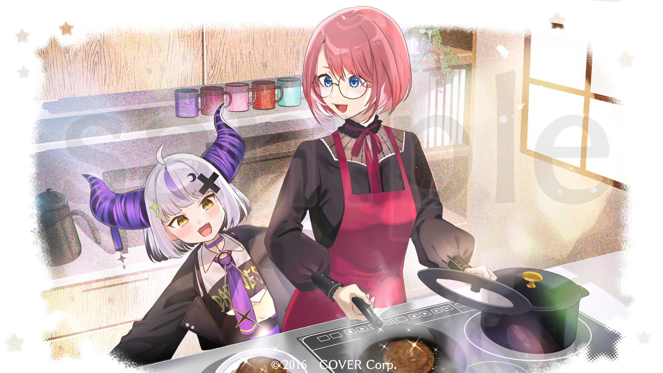 ホロライブ様　「#ラプ様とルイで料理する」サムネイルイラスト-1