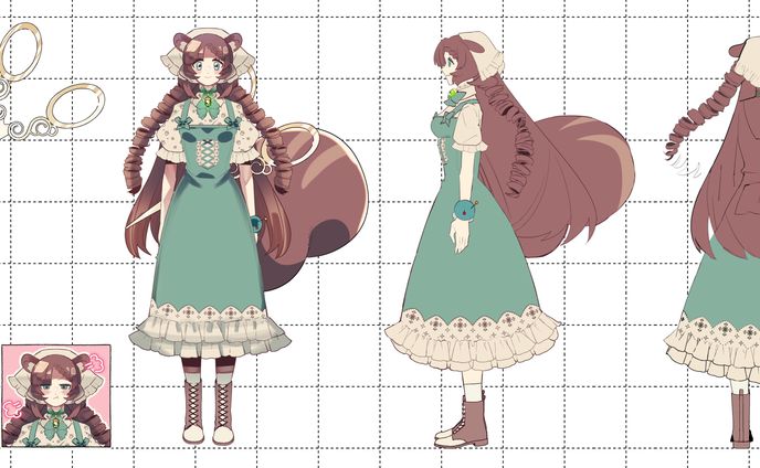 三面図(針立ミュム様)＋イラスト