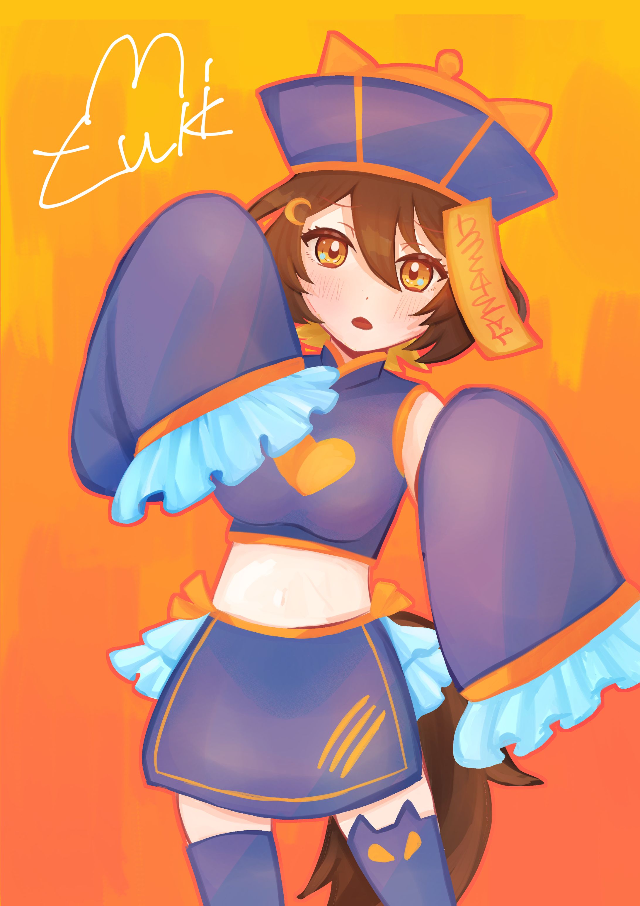 【１枚絵】アマガ・ミツキ　ハロウィンイラスト-1