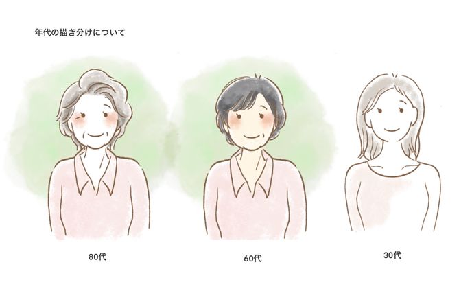 年代による描き分け