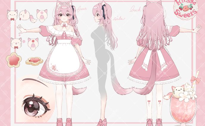 リーシャスウィーツ様　3Dアバター　キャラクターデザイン