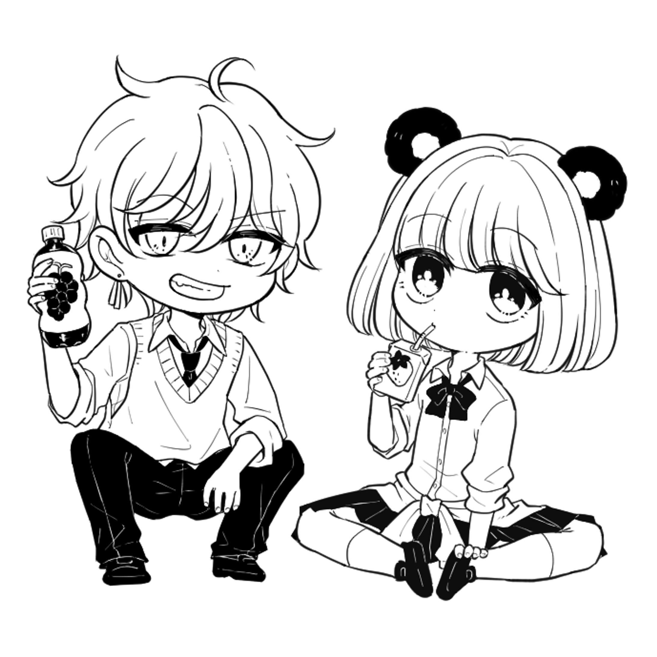 ミニキャラ（モノクロ）-1