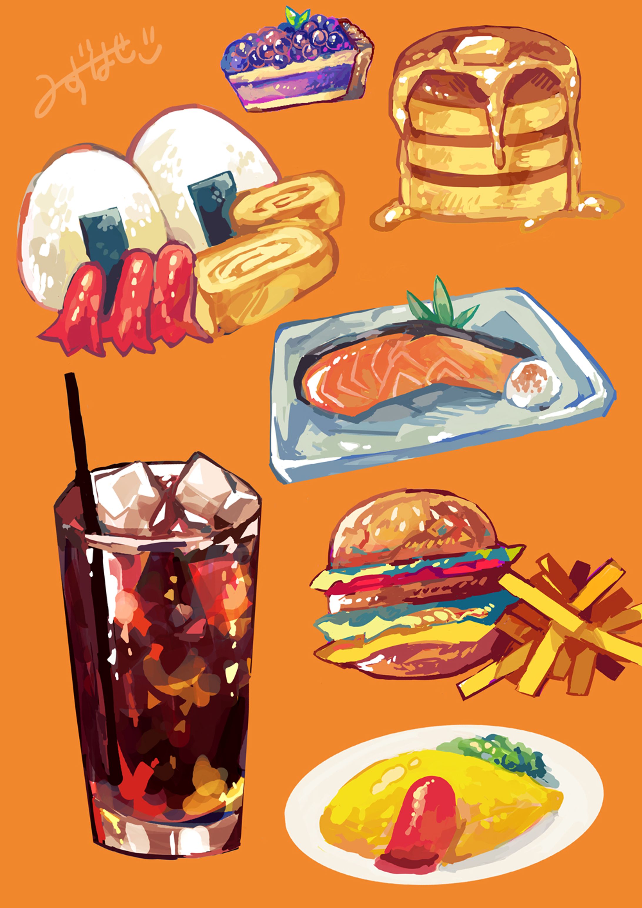 オリジナル　食べ物イラスト1-1