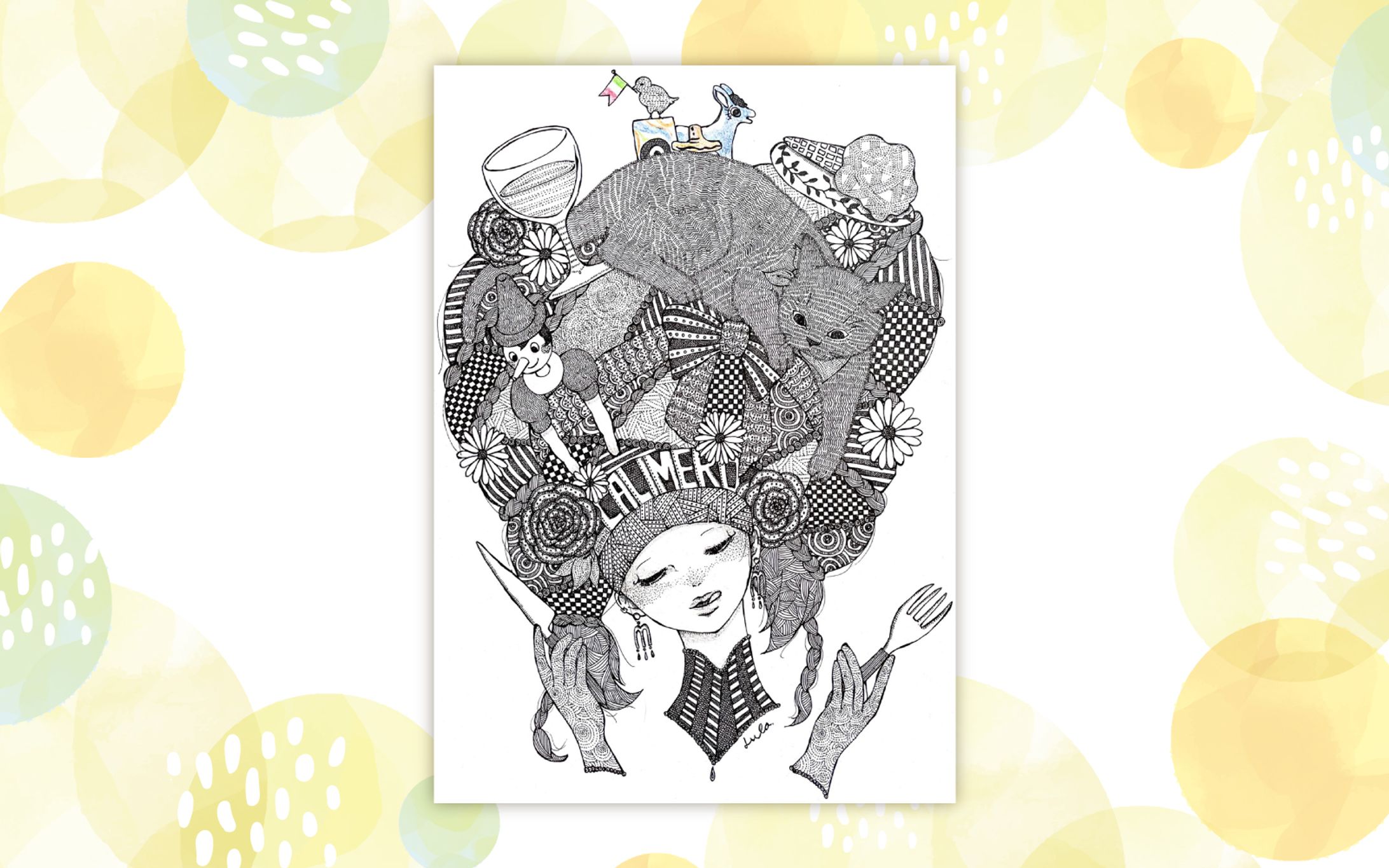 〈アート〉Osteria Calimero様 イラスト-1