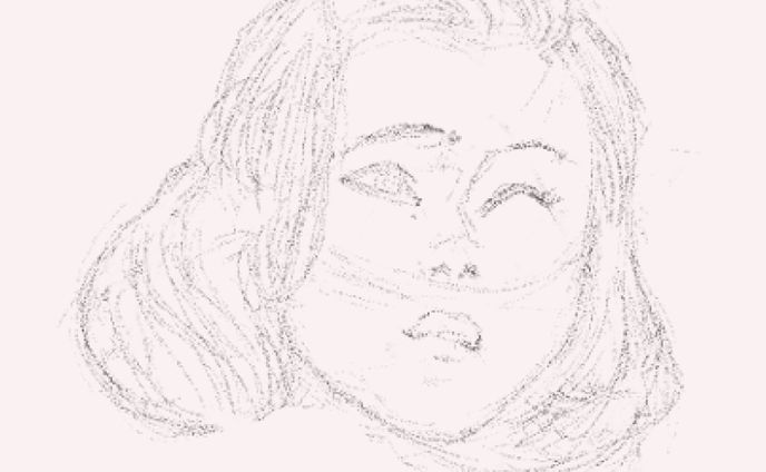 curly hair girl doodle