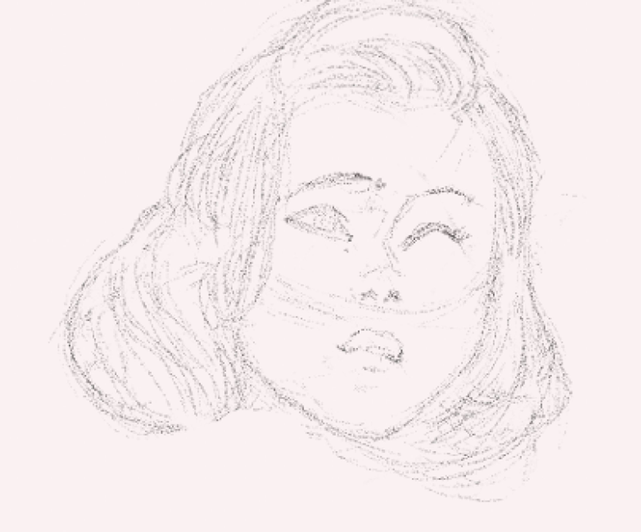 curly hair girl doodle-1