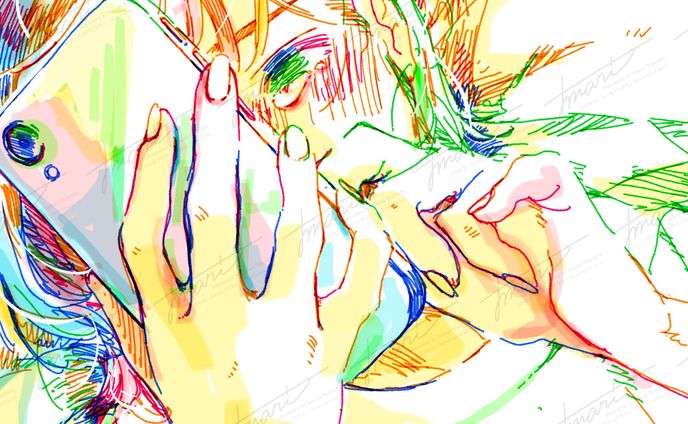 HANGER様「三文字」ジャケットイラスト