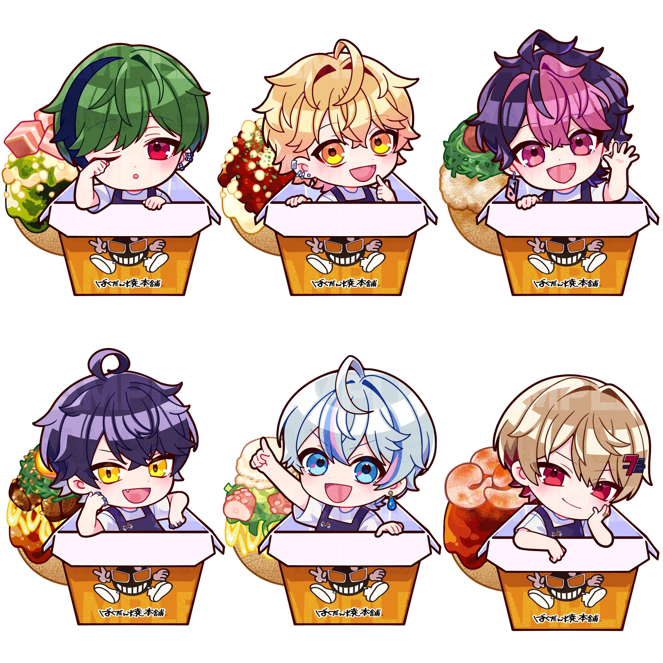 『シクフォニ×ばくだん焼き本舗』コラボ第二弾 デフォルメイラスト-1