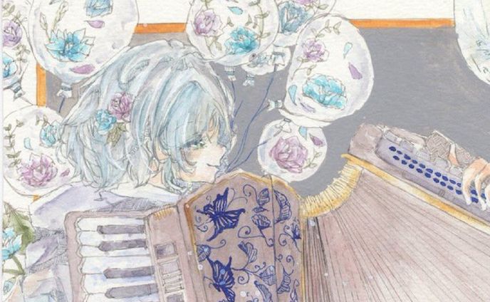 【水彩イラスト】旅の演奏家