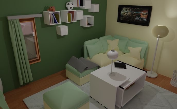 [3D Model] - living room