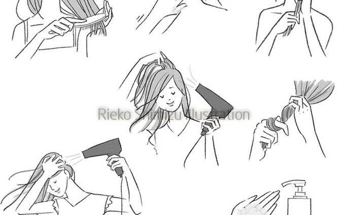 ヘアケアイラスト_書籍「印象は髪がすべて 大人髪のトリセツ」