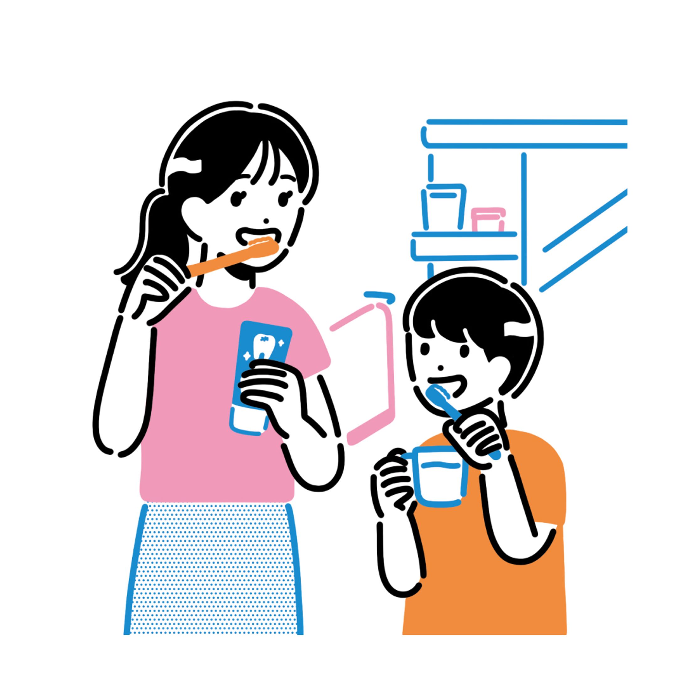 【works】健康情報誌「月刊すこやかファミリー」イラスト-1