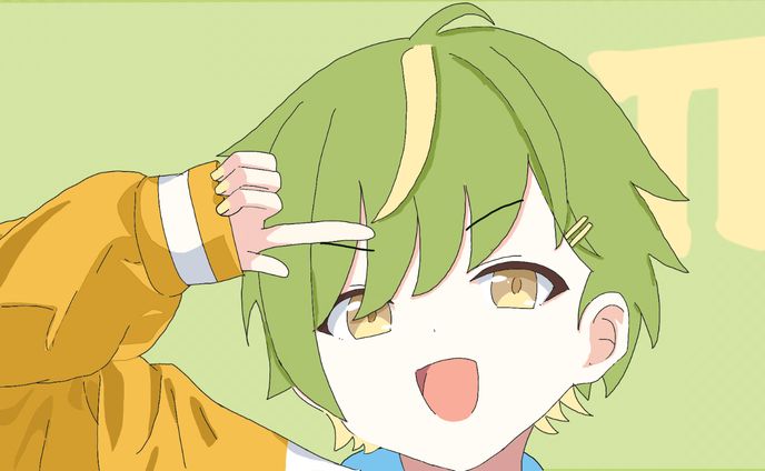 π（自分）プレート風横長イラスト