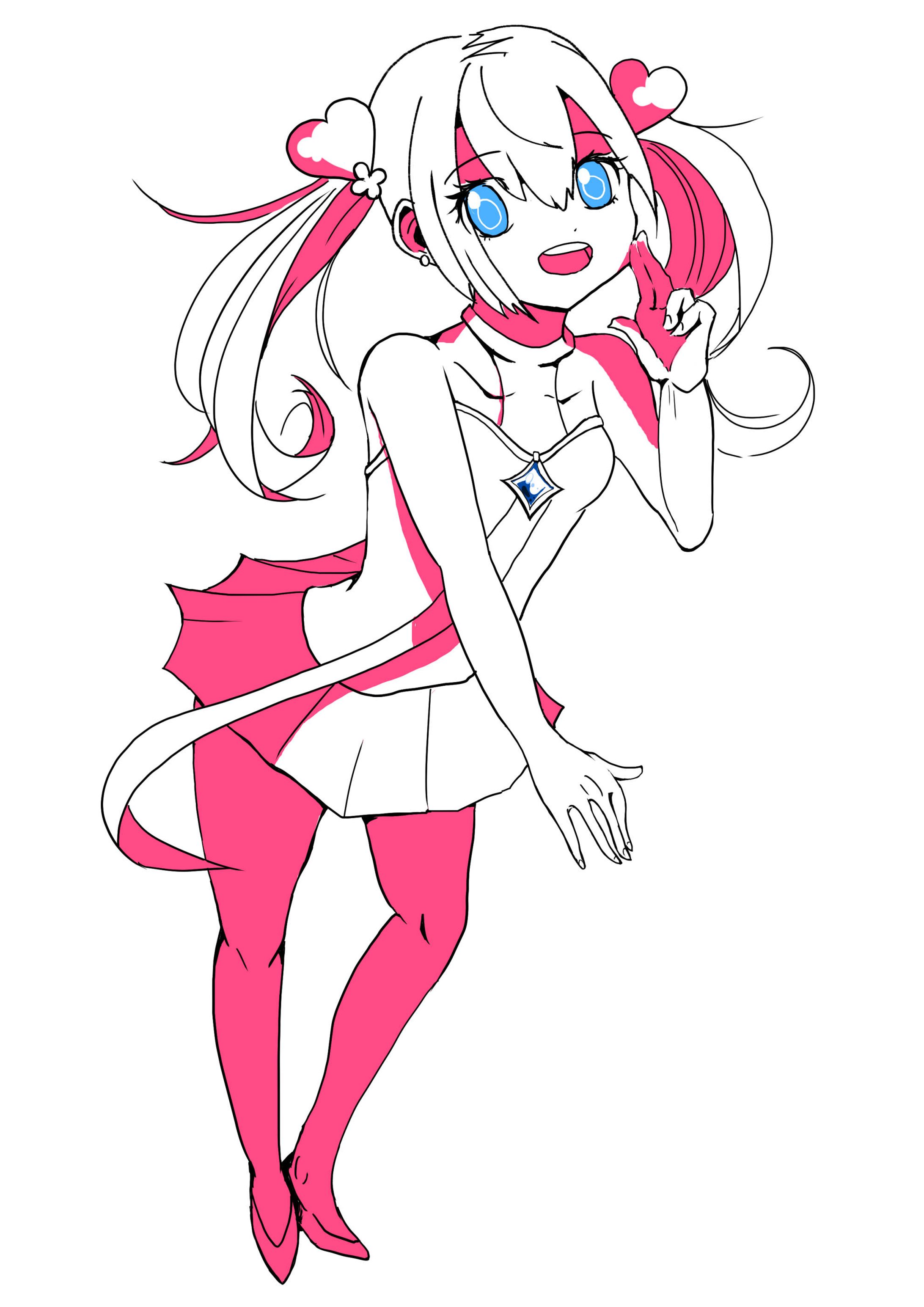 アイドル風 線画-1