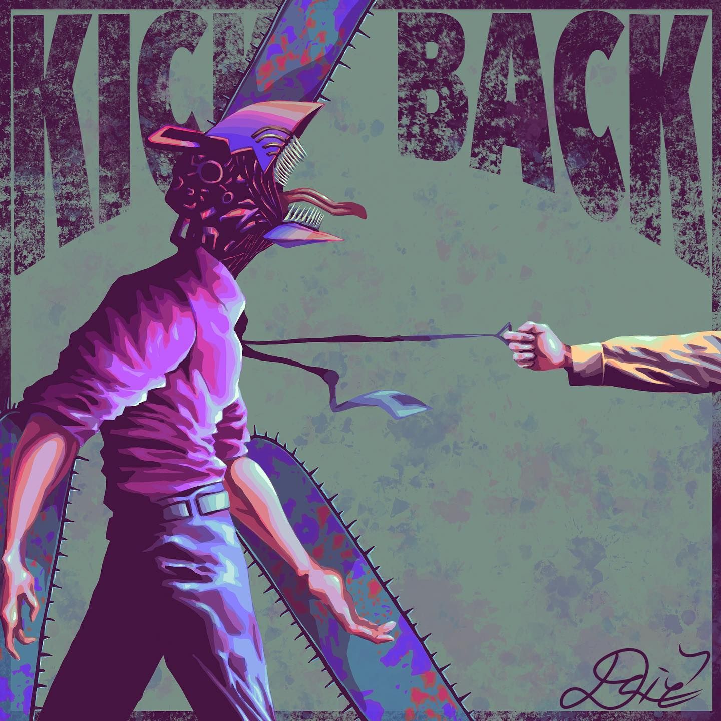 米津玄師さんの楽曲『KICK BACK』のジャケットイラスト オマージュ作品