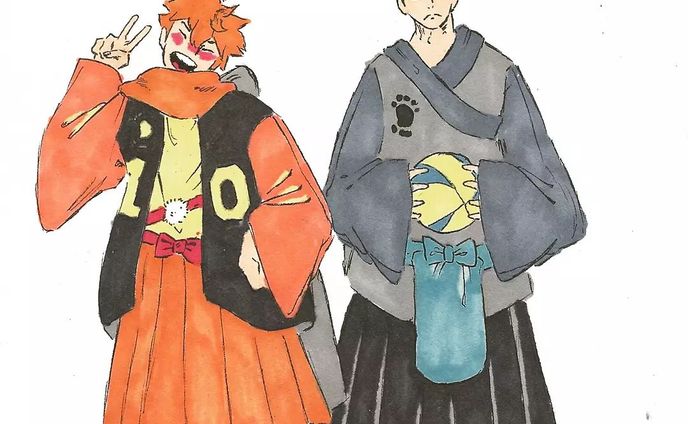 Hinata Shoyo y Kageyama Tobio
(Japanese kimono) 
•
•
🎨materiales: 

•
•
•
[Tags]
#hinatashoyo #kageyamatobio #haikyuu #kagehina #sketch #sketchbook #sketching #sketches #sketchaday#draw #drawings#arte #arts #art🎨. #art #artwork #artist