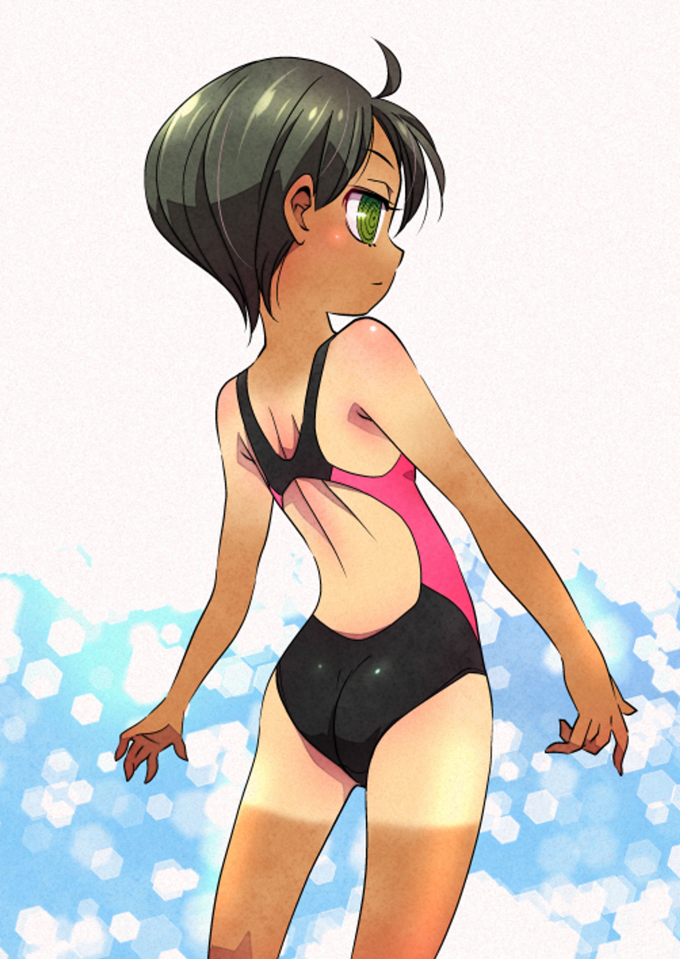 陸上少女の日焼けあと-1