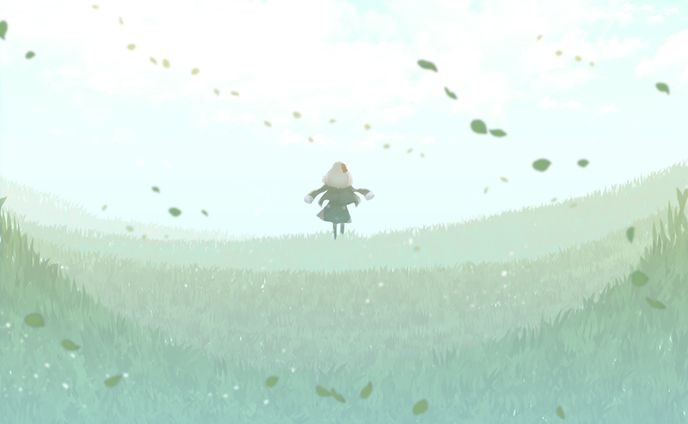 絵本風背景＋人物イラスト