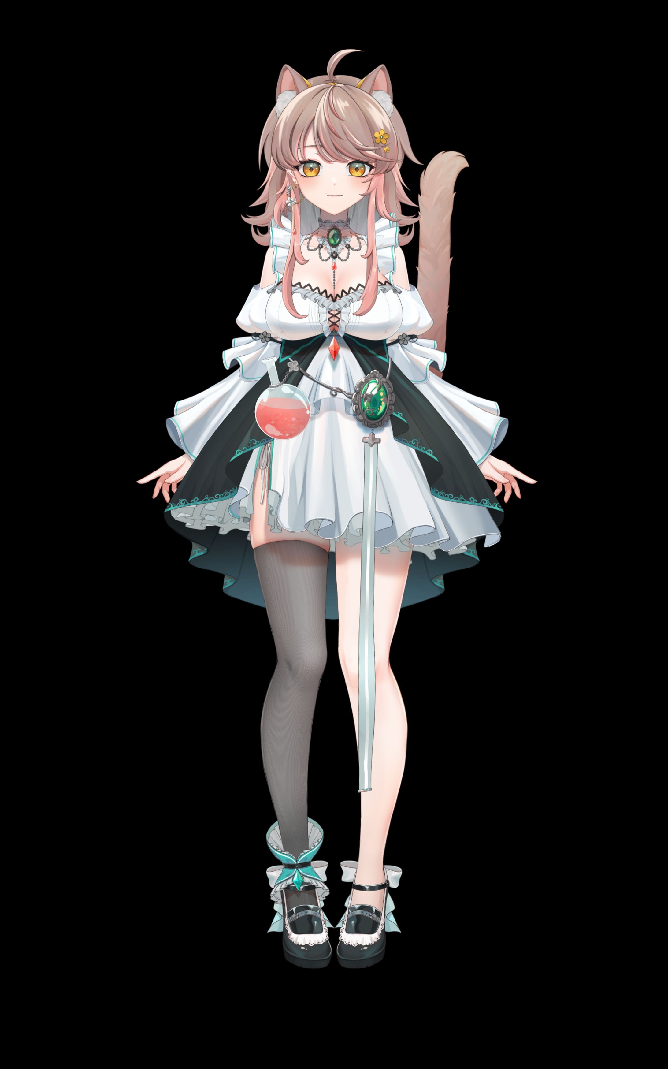 【イラスト】vtuberアライネコ_立ち絵-1