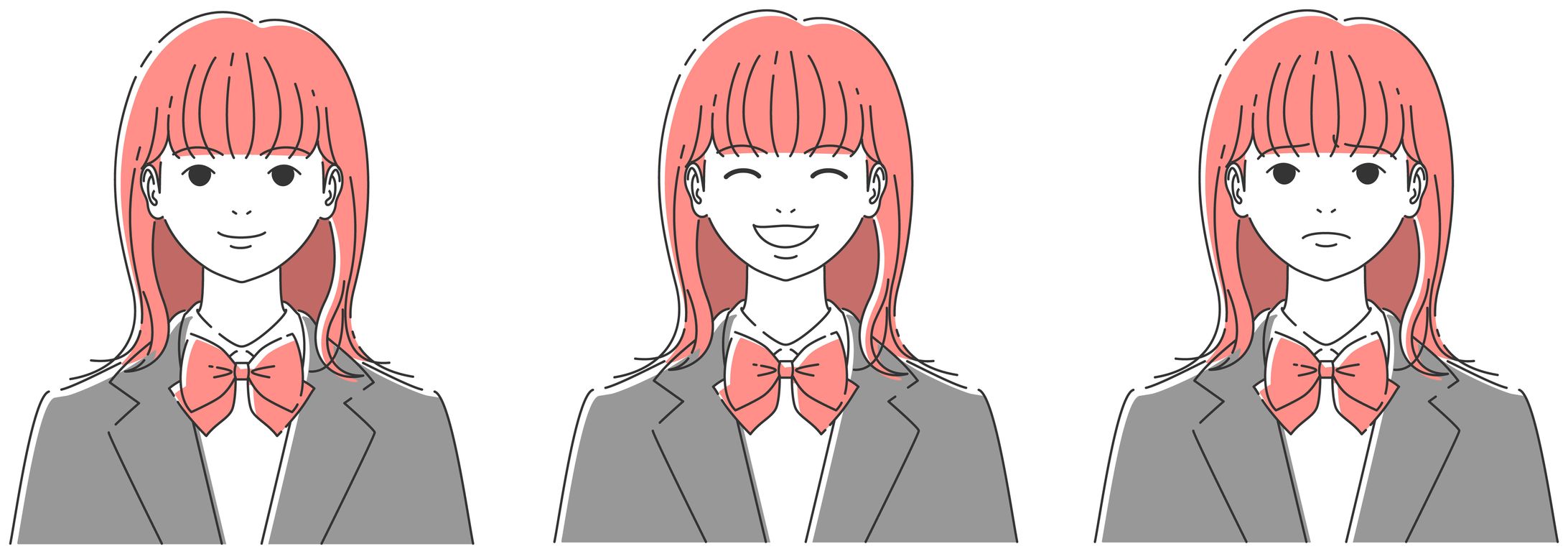 女子高生｜Stock Illustrations-1