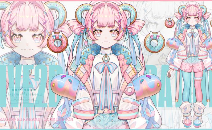 【コラボ】シンプルなLive2D分割イラスト