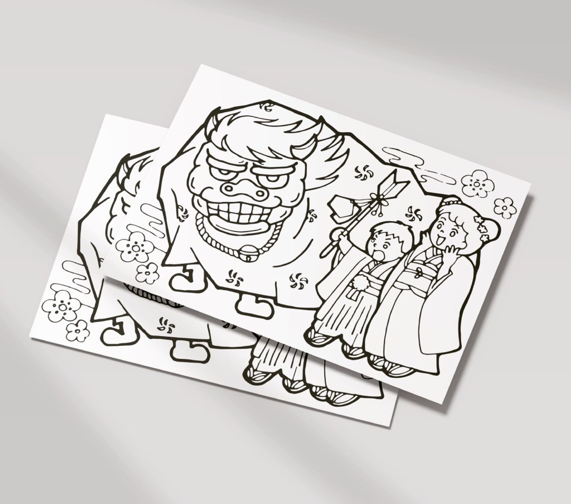 年賀状の塗り絵イラスト-1