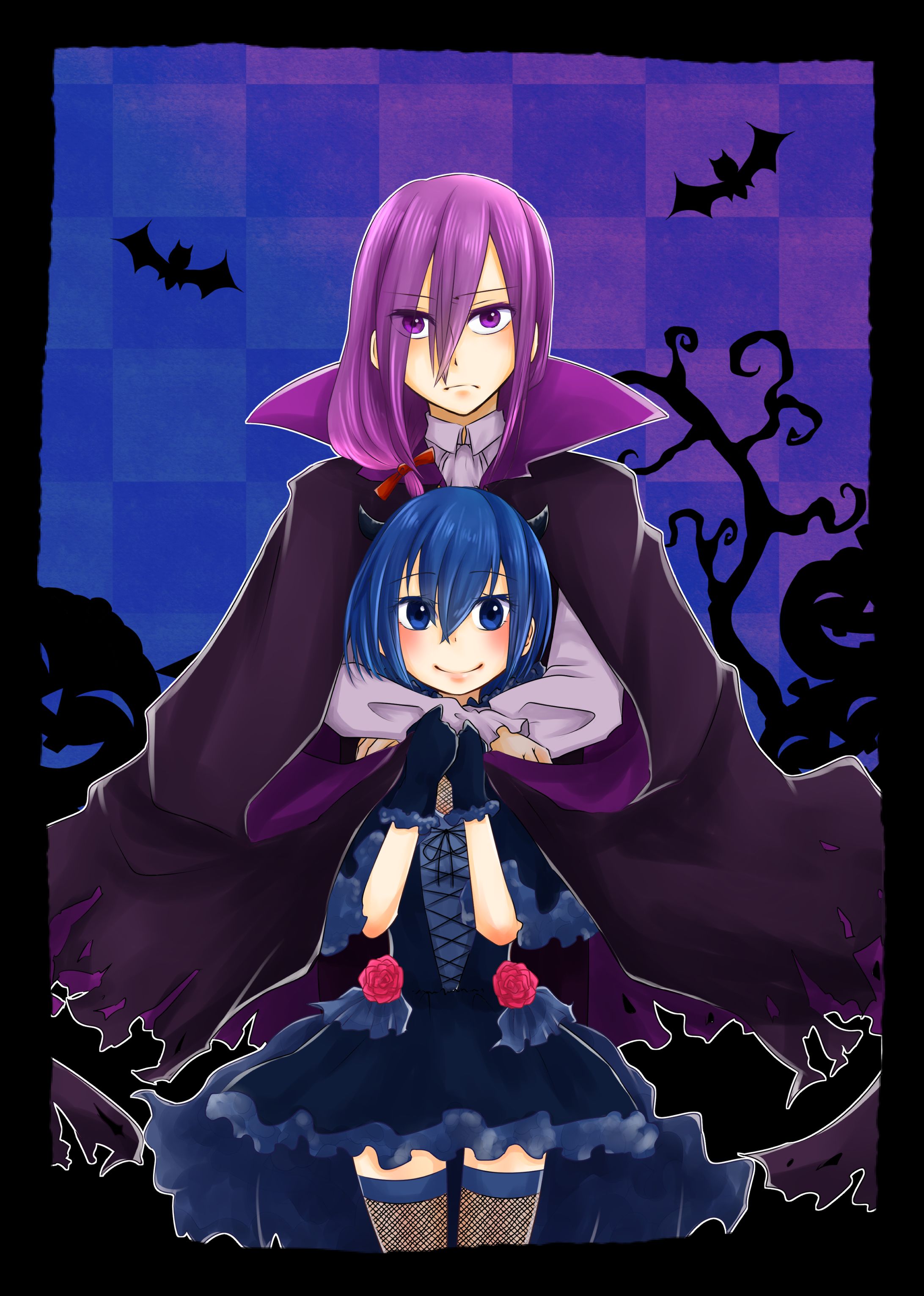 【色いろ！】色擬人化ハロウィン　紫＆藍-1