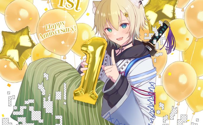 【Vtuber】狭境合歓寝 様　1周年記念イラスト