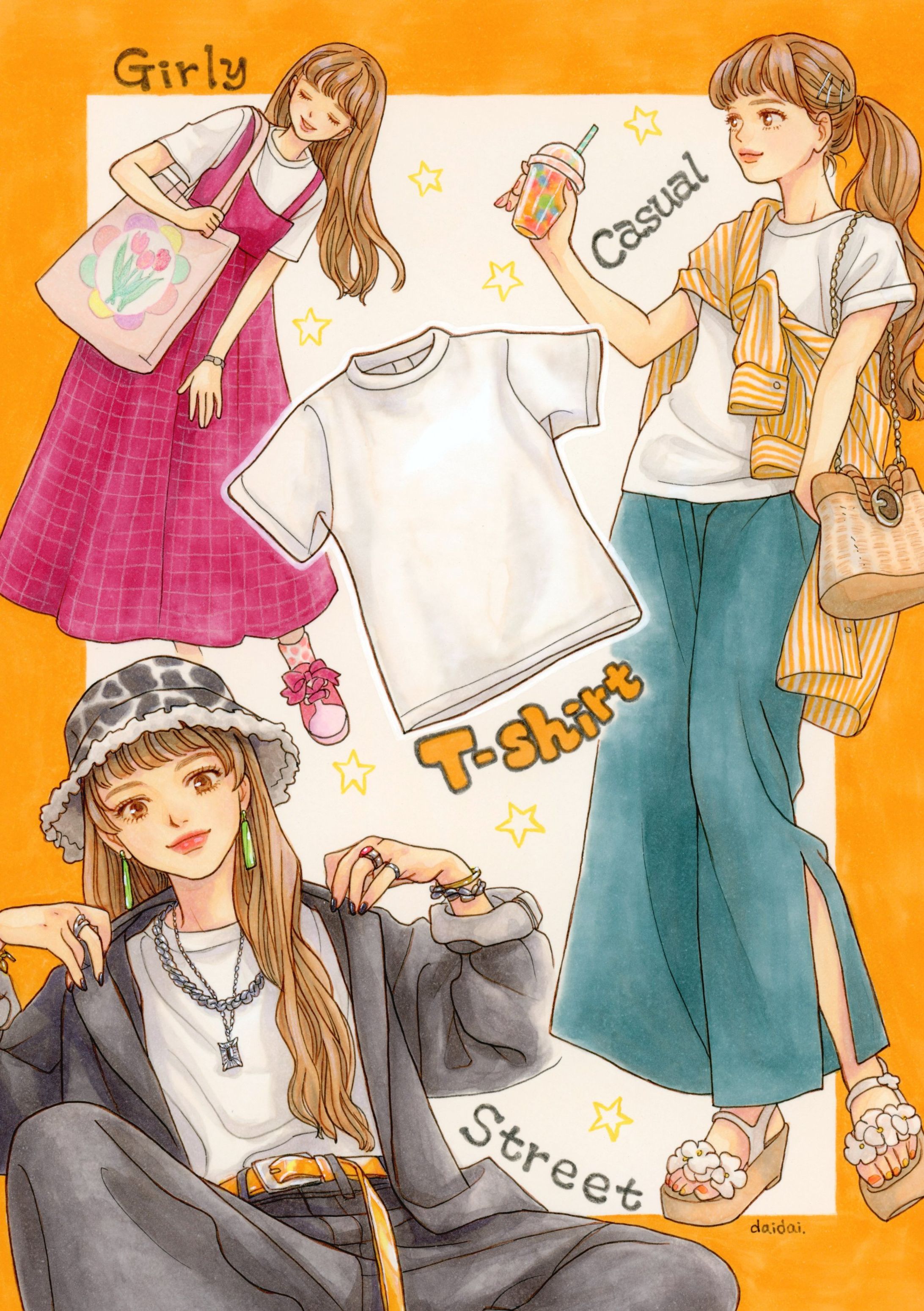 Tシャツ着回し-1