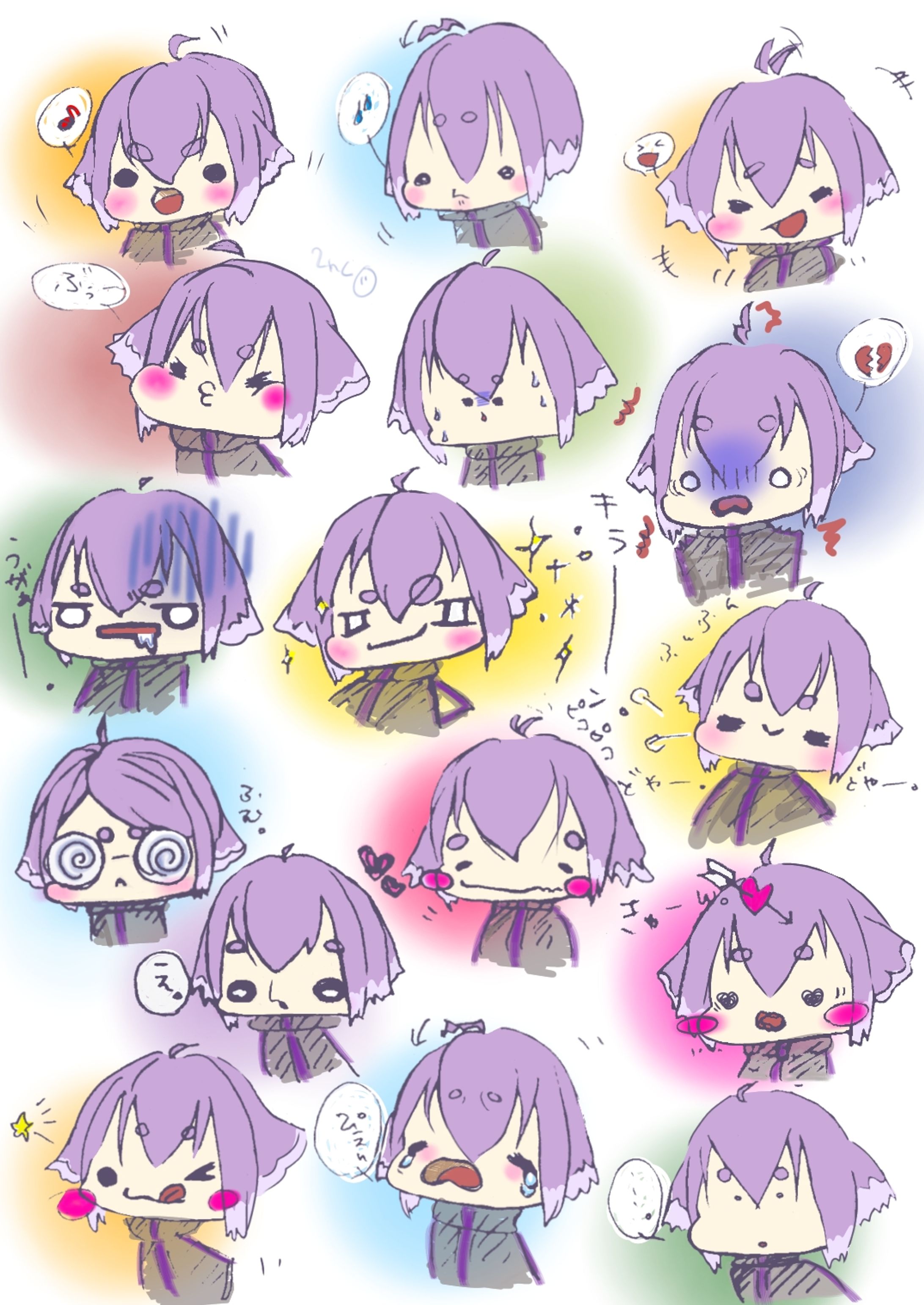 ミニキャラ表情練習-1