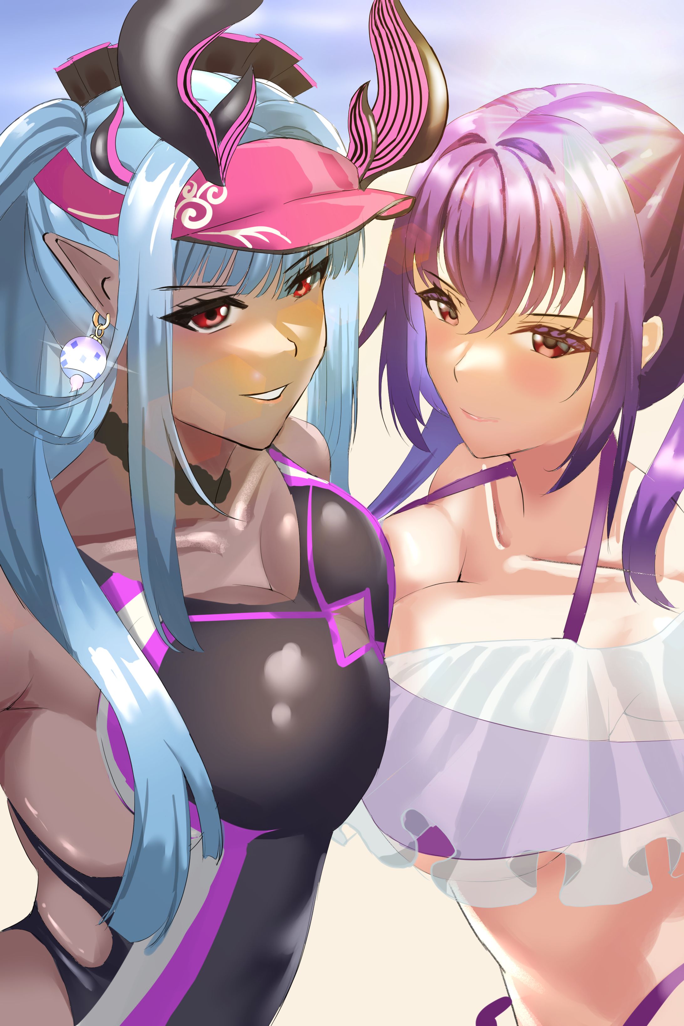 FGO 水着伊吹童子　水着スカディー　イラスト-1