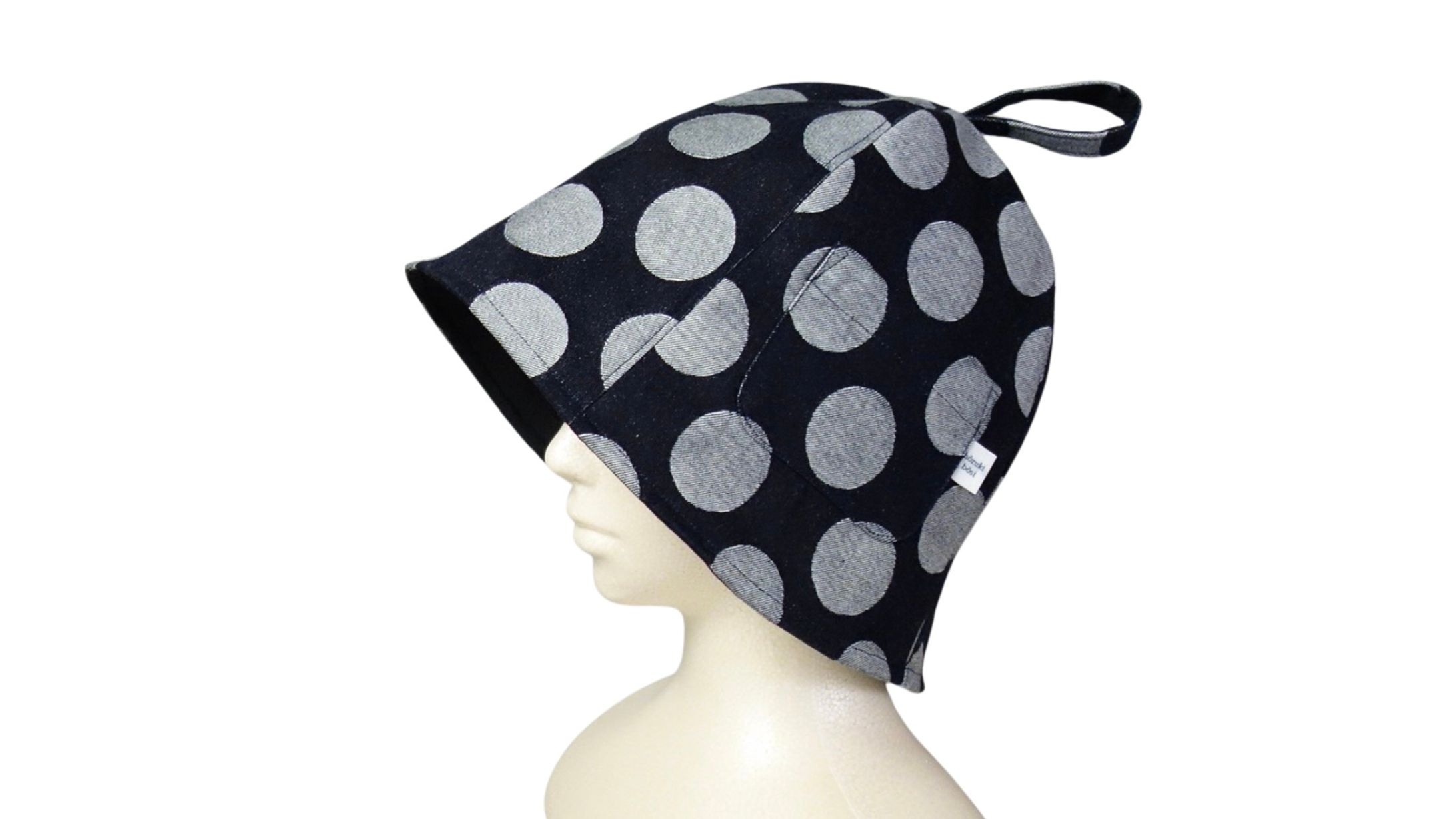 ジャガード デニム ドット柄 サウナハット-1