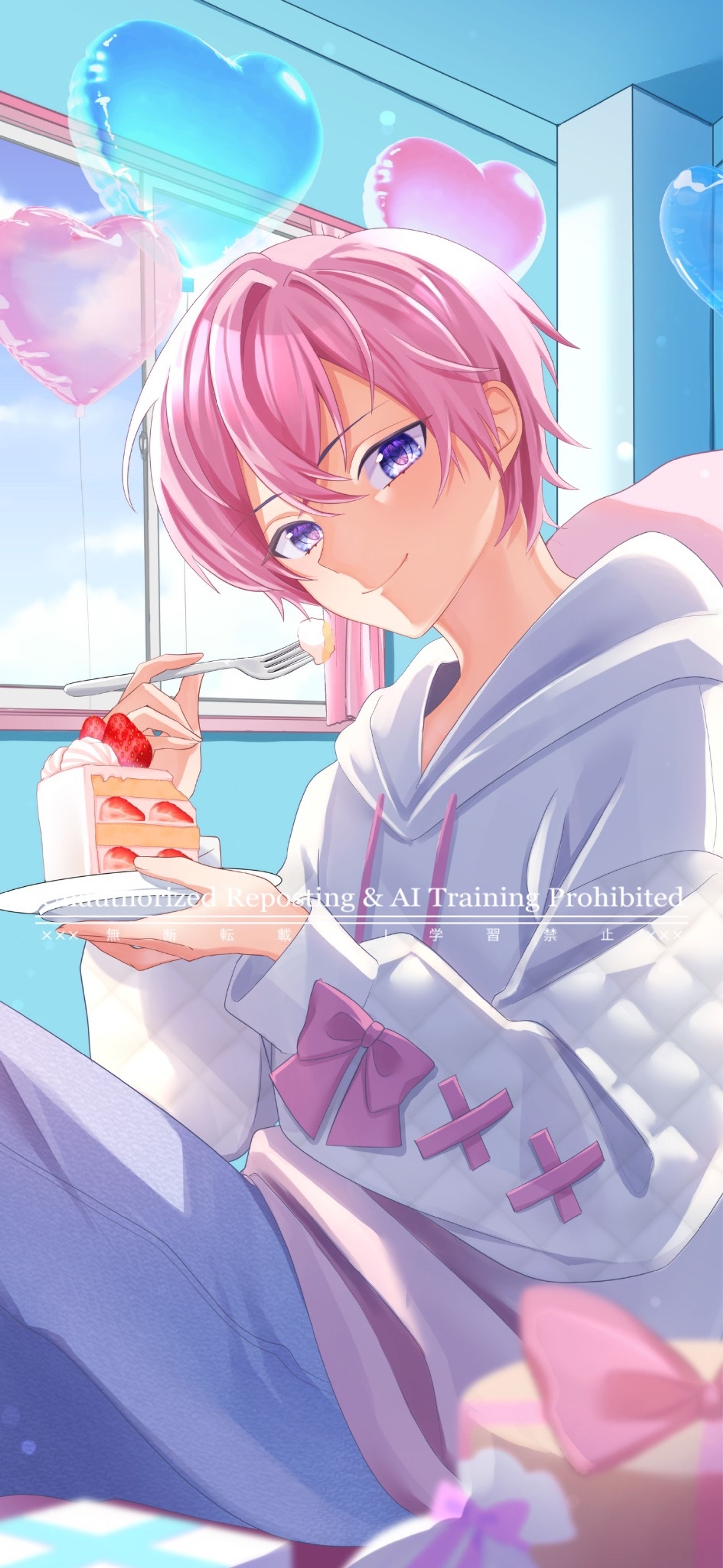 【お仕事】 桃月トウイ様 スマホホーム画面用一枚絵イラスト＋衣装デザイン-1