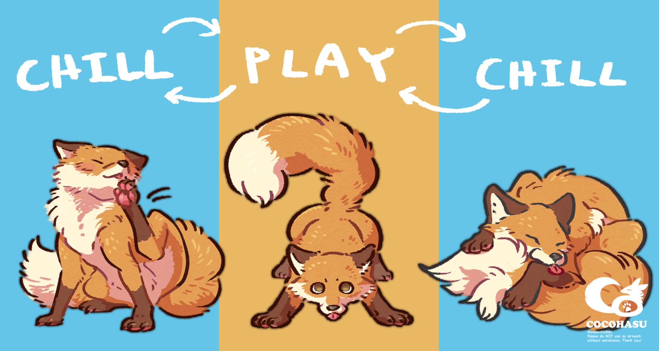 2024:キツネのこまごまとしたイラスト集(6枚）-1