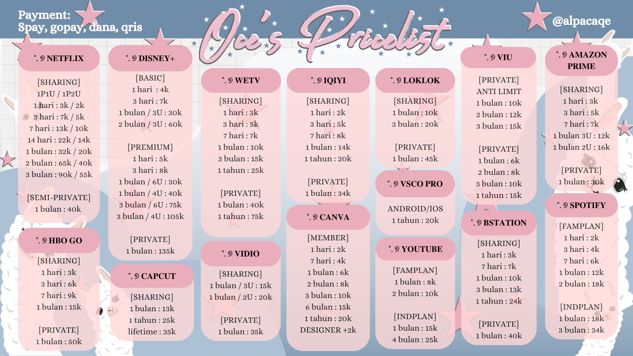Pricelist, layout-1