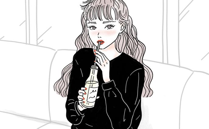 カフェタイムの女性