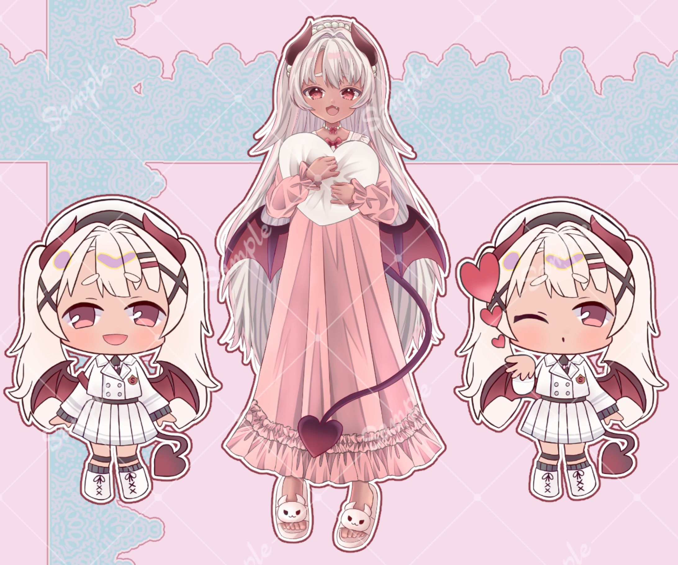 IRIAM女性ライバー様立ち絵、SDキャラ2種-1