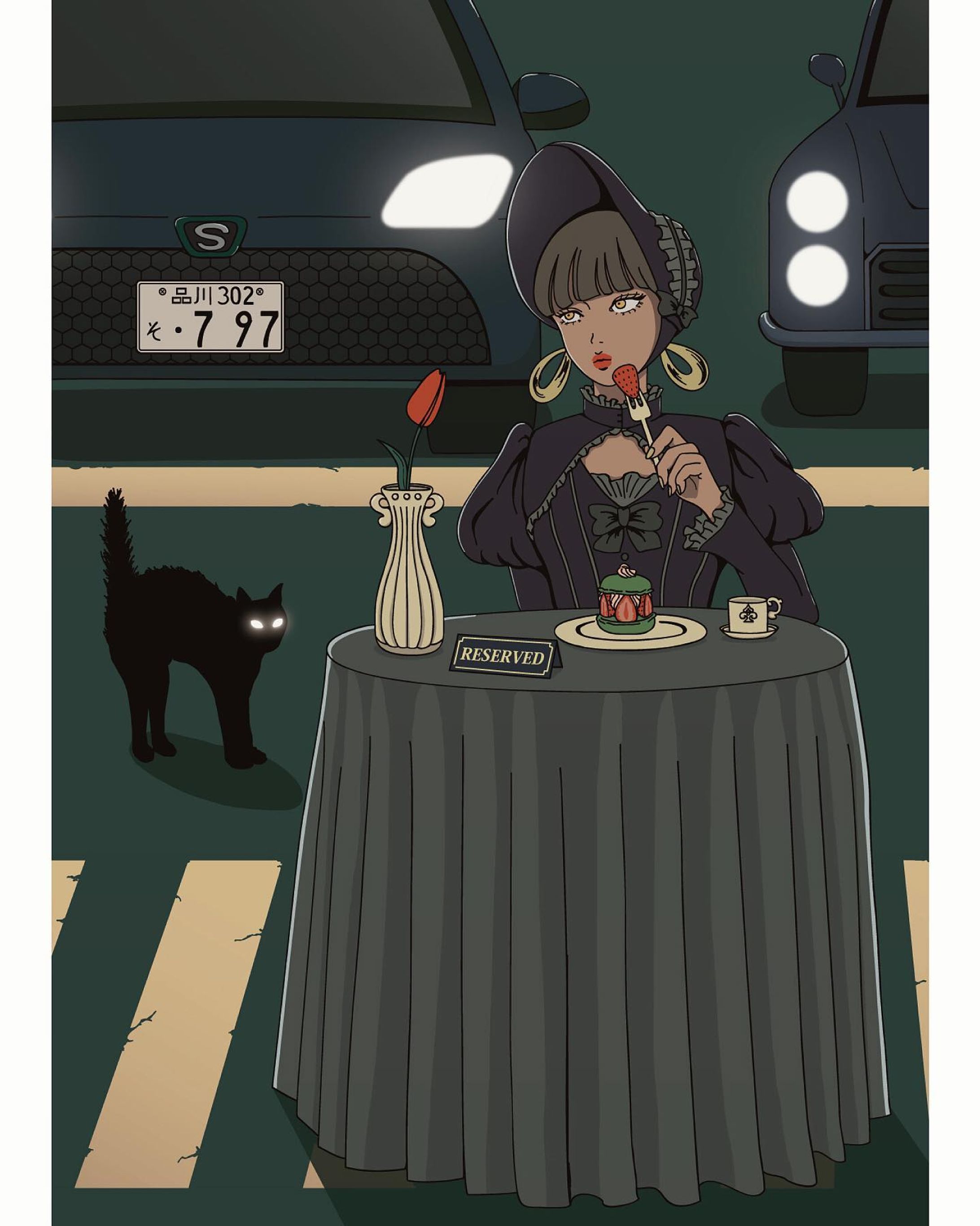 予約席
⁡
#illustration#artwork
#maison_cc#イラスト#絵-1