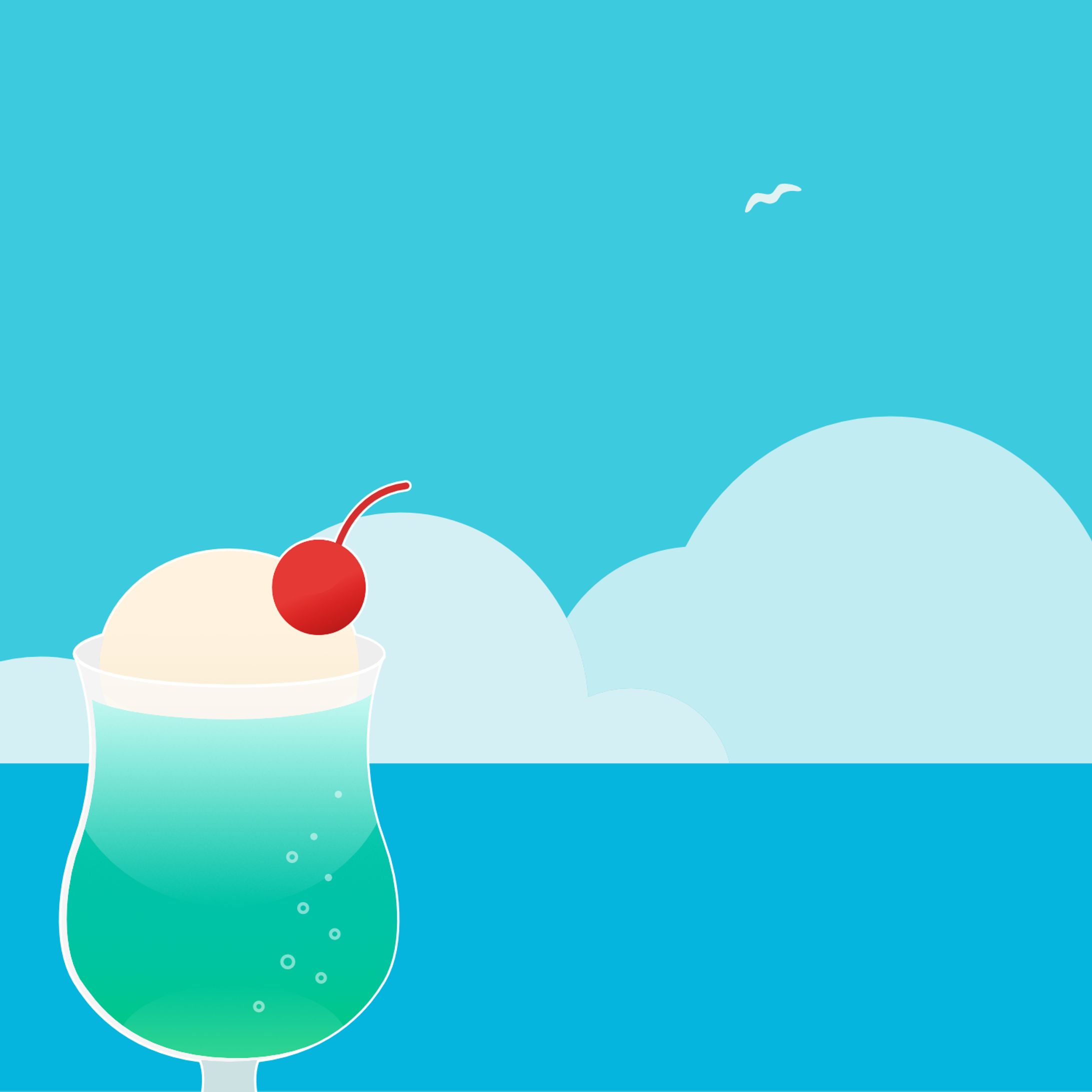 夏、クリームソーダと海-1