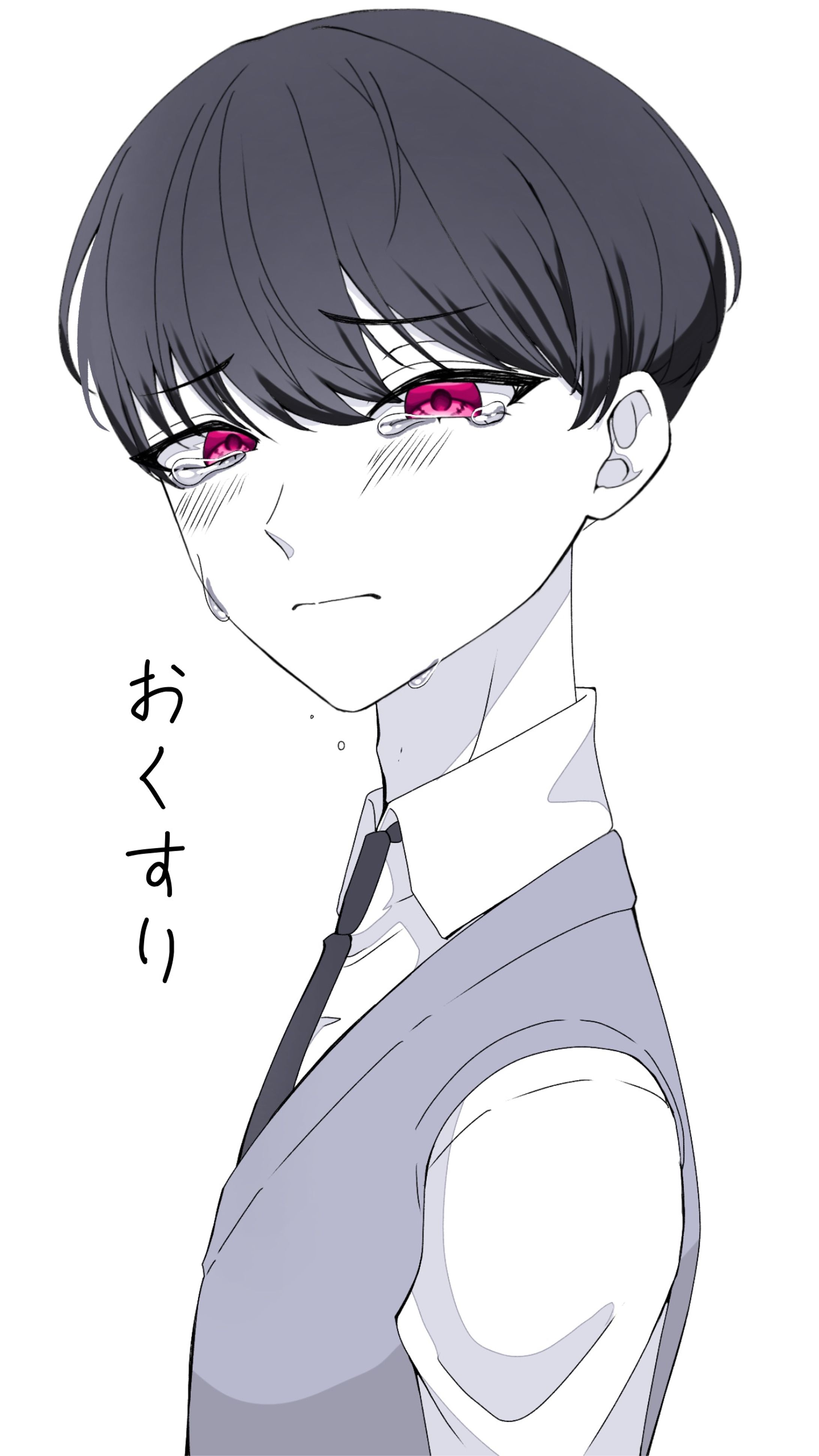 男性イラスト　モノクロ-1
