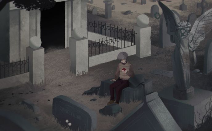Edward in the Graveyard