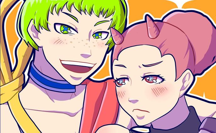 doodled Tobi & Ria 💚💖

＊＊＊

#mugenlogica #illust #illustrations #clipstudiopaint #character #characterart #characterillustration #characterdrawing #owncharacter #originalcharacter #myoriginalcharacter #digitaldrawings #digitalartworks #ipadart #ipaddrawings #イラスト #絵