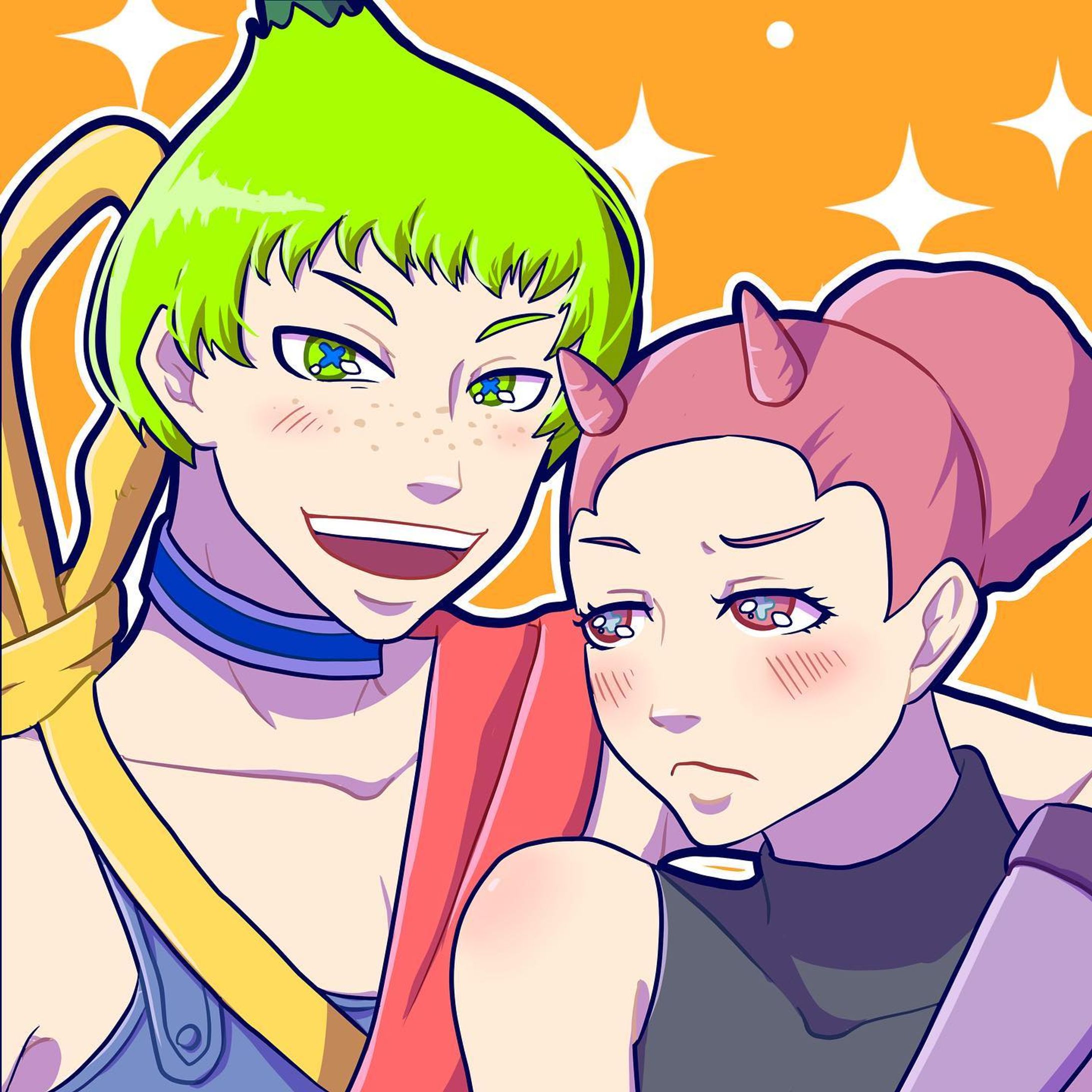 doodled Tobi & Ria 💚💖

＊＊＊

#mugenlogica #illust #illustrations #clipstudiopaint #character #characterart #characterillustration #characterdrawing #owncharacter #originalcharacter #myoriginalcharacter #digitaldrawings #digitalartworks #ipadart #ipaddrawings #イラスト #絵-1