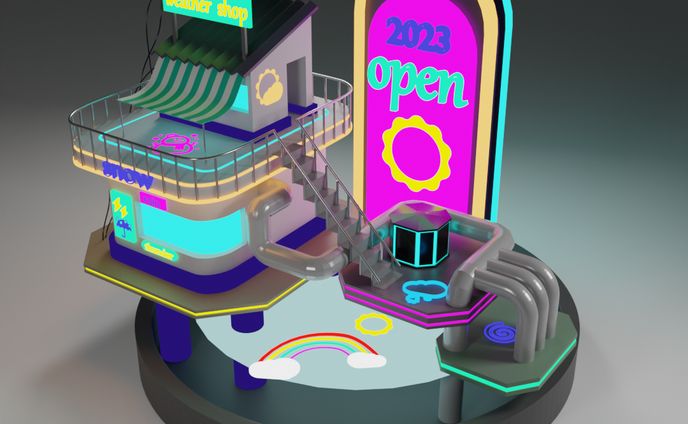天気のお店　3Dモデリング