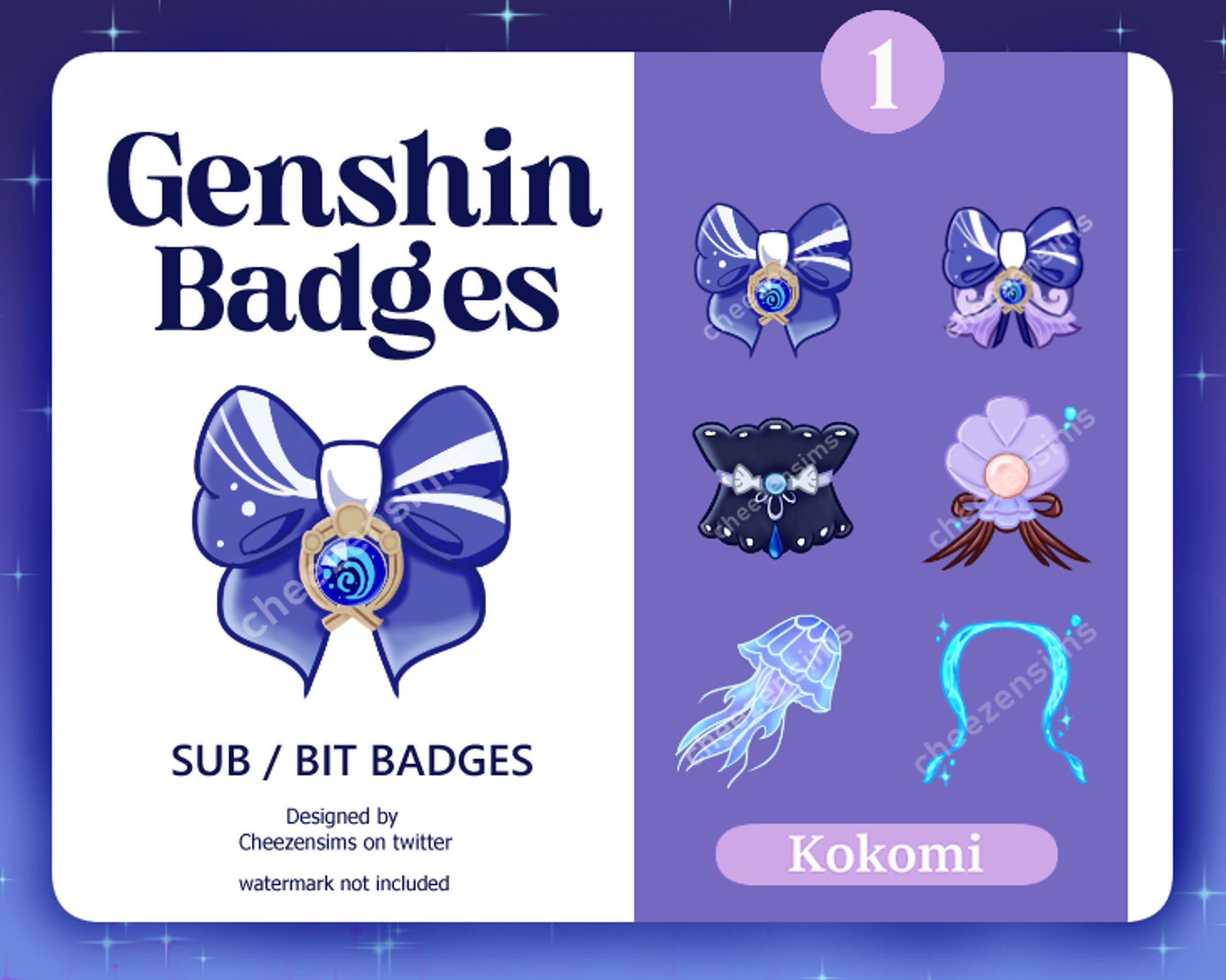 Genshin Impact Sub Badges | Kokomi -1