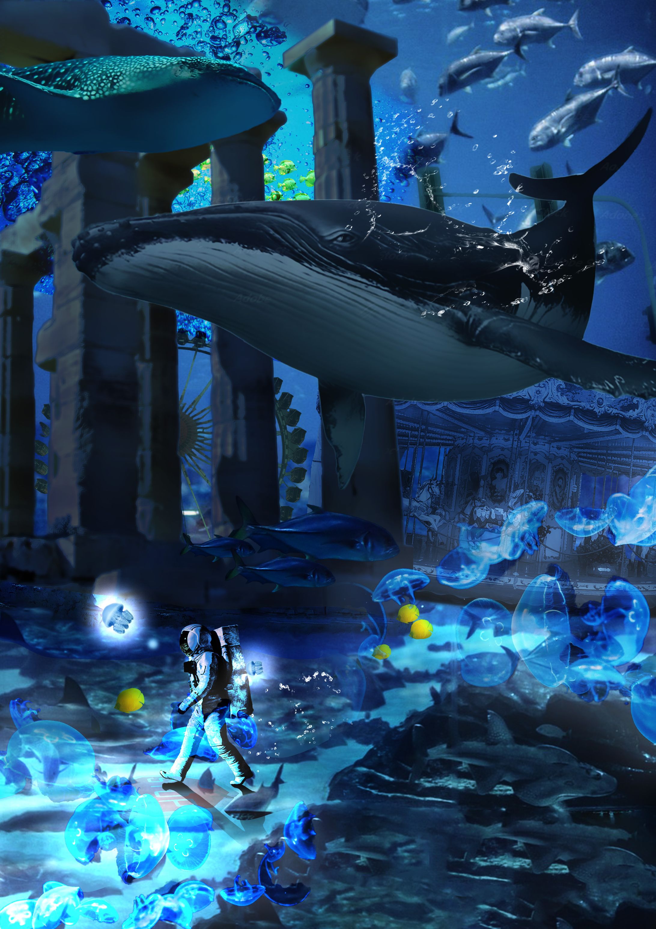 【Photoshop】海の宇宙飛行士-1