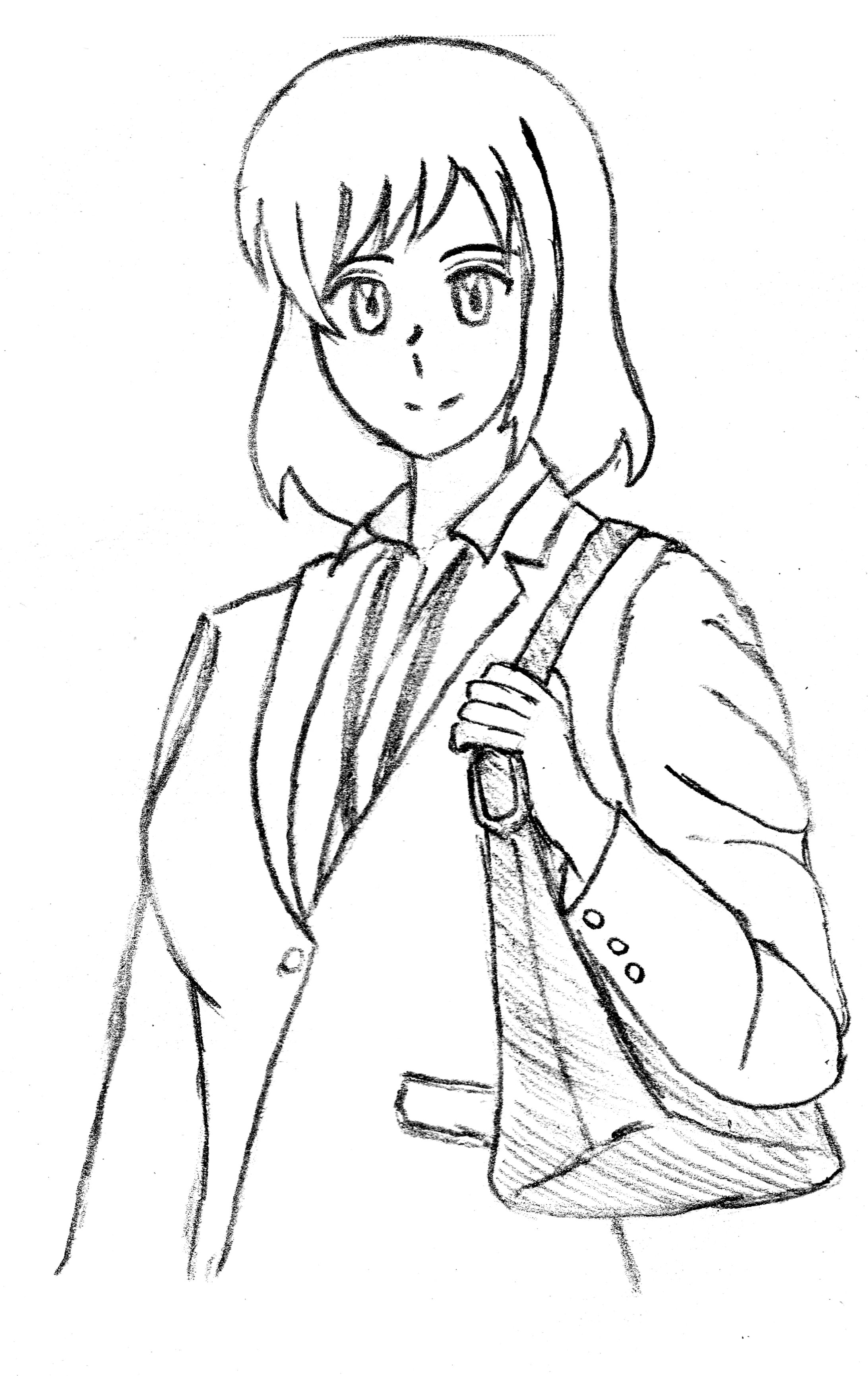 (Pencil drawing) A business woman-1