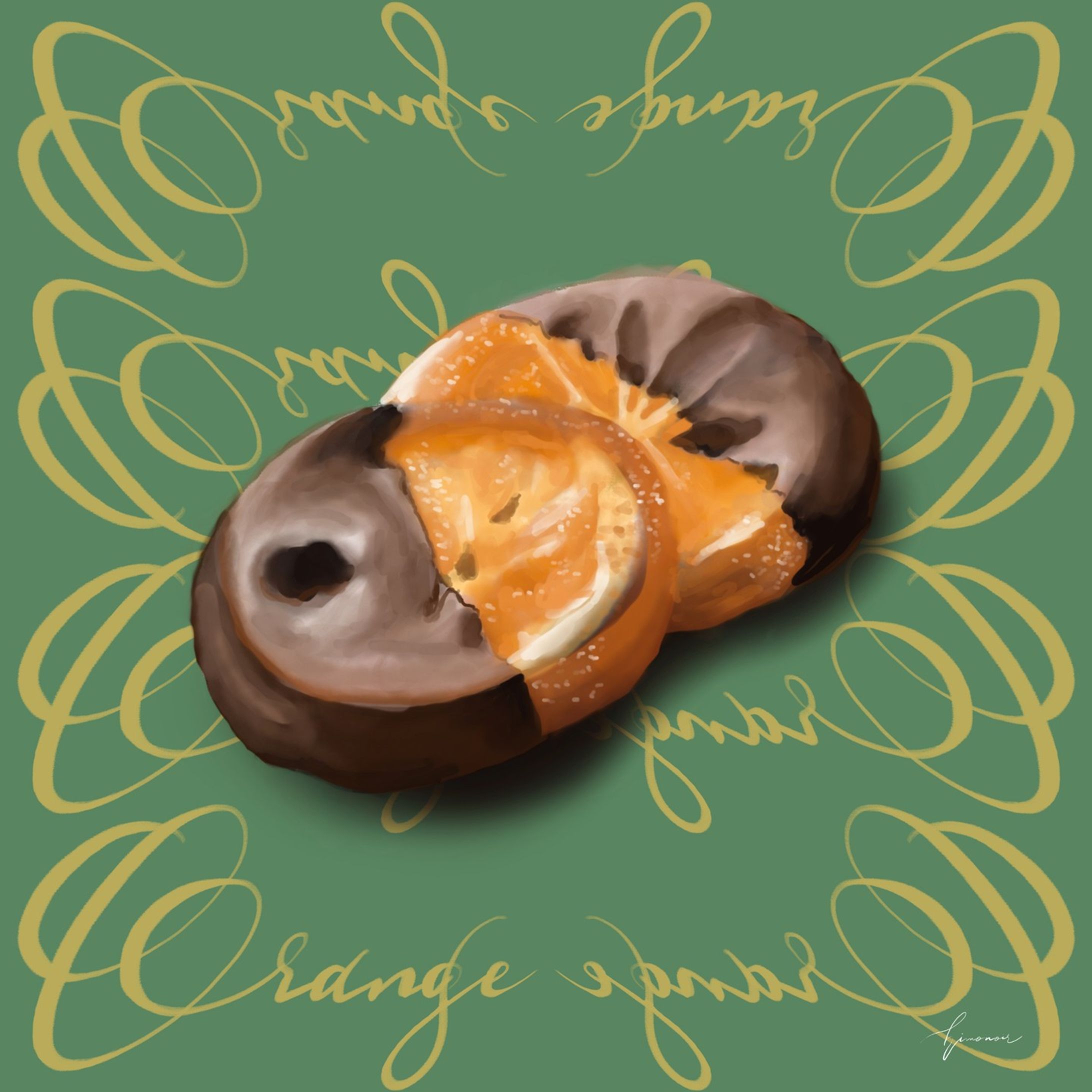・
Orange chocolat

以前描いたオランジェを
カリグラフィーで装飾

パッケージデザインぽくなりました🧚‍♀️
チョコレート食べたい🤤

イラストデザインご希望の方はDMからご連絡ください😊
お気軽に質問してくださいね🌈

#art
#drawing
#fresco
#procreate 
#chocolate
#Chocolat
#orange
#sweet 
#calligraphy
#nft
#metaverse
#オレンジ
#オランジェ
#チョコレート 
#カリグラフィー 
#イラスト
#絵本
#挿絵-1