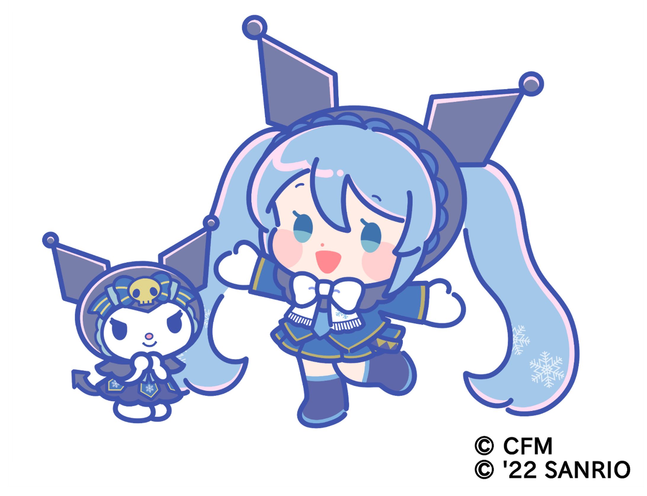 雪ミク×クロミ　コラボイラスト-1