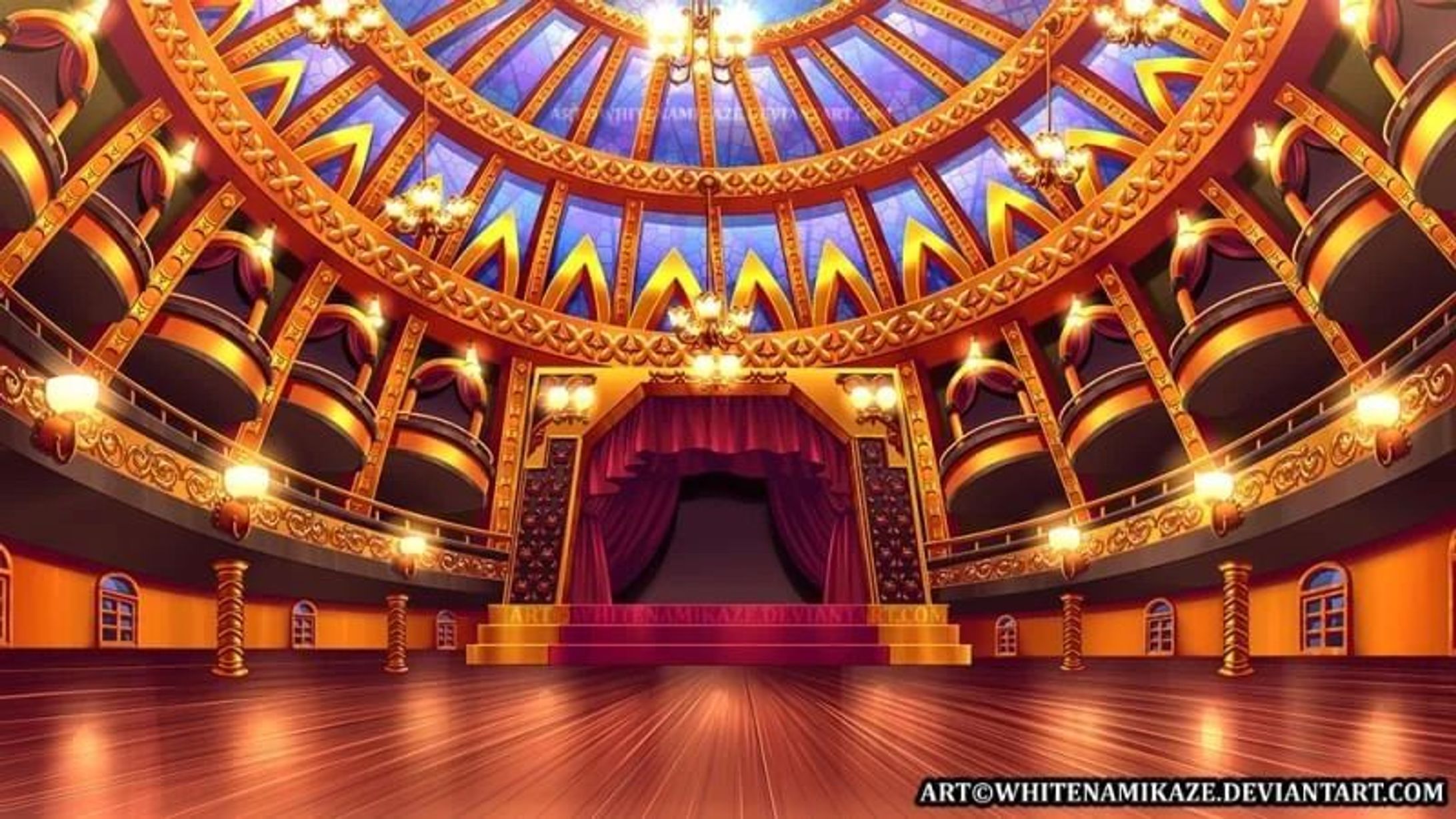 Commission for a private client
Grand Ballroom background art for an international dance competition

DeviantArt : http://fav.me/942886296

Pixiv : https://www.pixiv.net/en/artworks/104017674

COMMISSION OPEN : http://fav.me/d8qyc2q

#Digital2D #AnimeManga #EnvironmentalConceptArtDesign #NoAI #anime #digital #commissisonopen #whitenamikaze #art #girls #interior #building #ballroom #gold #dancestage #luxurious #hall #background #gameart #visualnovel-1